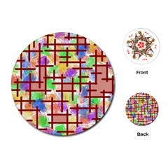 Pattern-repetition-bars-colors Playing Cards Single Design (round)