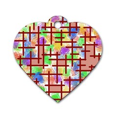 Pattern-repetition-bars-colors Dog Tag Heart (one Side)