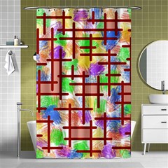 Pattern-repetition-bars-colors Shower Curtain 48  X 72  (small)  by Maspions