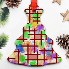 Pattern-repetition-bars-colors Ornament (christmas Tree) 