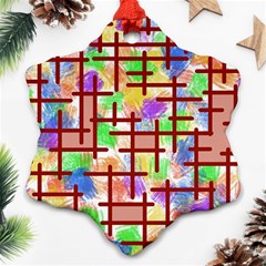 Pattern-repetition-bars-colors Snowflake Ornament (two Sides)