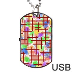 Pattern-repetition-bars-colors Dog Tag Usb Flash (one Side)