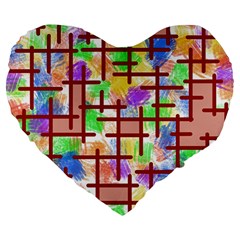 Pattern-repetition-bars-colors Large 19  Premium Heart Shape Cushions