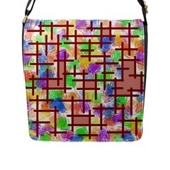 Pattern-repetition-bars-colors Flap Closure Messenger Bag (l)