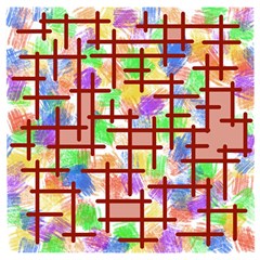 Pattern-repetition-bars-colors Wooden Puzzle Square