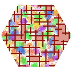 Pattern-repetition-bars-colors Wooden Puzzle Hexagon