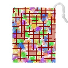 Pattern-repetition-bars-colors Drawstring Pouch (4xl)