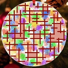 Pattern-repetition-bars-colors Uv Print Acrylic Ornament Round