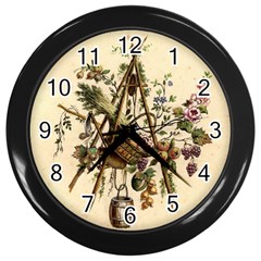 Vintage-antique-plate-china Wall Clock (black) by Maspions