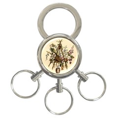 Vintage-antique-plate-china 3-ring Key Chain