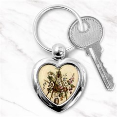 Vintage-antique-plate-china Key Chain (heart)