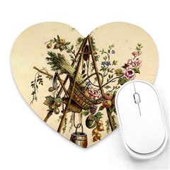 Vintage-antique-plate-china Heart Mousepad