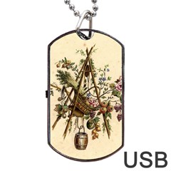 Vintage-antique-plate-china Dog Tag Usb Flash (one Side)