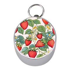 Strawberry-fruits Mini Silver Compasses