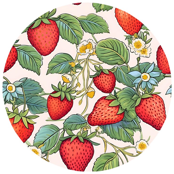 Strawberry-fruits Wooden Puzzle Round