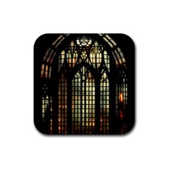 Stained Glass Window Gothic Rubber Coaster (square)