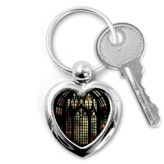 Stained Glass Window Gothic Key Chain (heart)