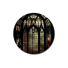 Stained Glass Window Gothic Magnet 3  (round) by Maspions