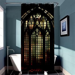 Stained Glass Window Gothic Shower Curtain 36  X 72  (stall)  by Maspions