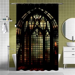 Stained Glass Window Gothic Shower Curtain 48  X 72  (small)  by Maspions