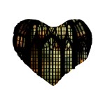 Stained Glass Window Gothic Standard 16  Premium Heart Shape Cushions Front