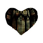 Stained Glass Window Gothic Standard 16  Premium Heart Shape Cushions Back