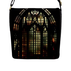 Stained Glass Window Gothic Flap Closure Messenger Bag (l) by Maspions