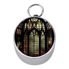 Stained Glass Window Gothic Mini Silver Compasses