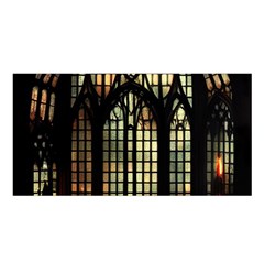 Stained Glass Window Gothic Satin Shawl 45  X 80 