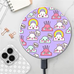 Cloud Seamless Pattern Wireless Fast Charger(white) by Apen