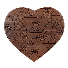 Cloud Seamless Pattern Heart Wood Jewelry Box by Apen