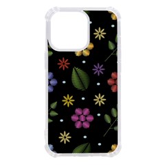 Embroidery Seamless Pattern With Flowers Iphone 13 Pro Tpu Uv Print Case by Apen