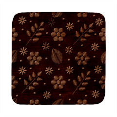 Embroidery Seamless Pattern With Flowers Square Wood Guitar Pick Holder Case And Picks Set