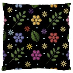 Embroidery Seamless Pattern With Flowers 16  Baby Flannel Cushion Case (two Sides)