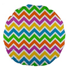 Chevron Pattern Design Texture Large 18  Premium Flano Round Cushions by Apen