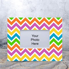 Chevron Pattern Design Texture White Tabletop Photo Frame 4 x6  by Apen