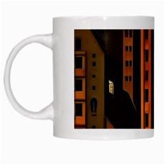 Sci-fi Futuristic Science Fiction City Neon Scene Artistic Technology Machine Fantasy Gothic Town Bu White Mug by Posterlux