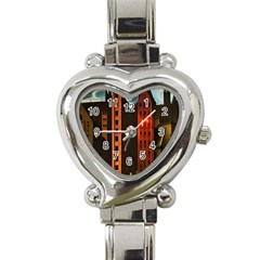 Sci-fi Futuristic Science Fiction City Neon Scene Artistic Technology Machine Fantasy Gothic Town Bu Heart Italian Charm Watch by Posterlux