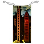 Sci-fi Futuristic Science Fiction City Neon Scene Artistic Technology Machine Fantasy Gothic Town Bu Jewelry Bag Back