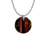 Sci-fi Futuristic Science Fiction City Neon Scene Artistic Technology Machine Fantasy Gothic Town Bu 1  Button Necklace Front