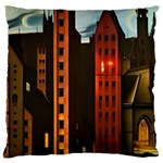 Sci-fi Futuristic Science Fiction City Neon Scene Artistic Technology Machine Fantasy Gothic Town Bu Large Cushion Case (One Side) Front