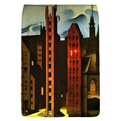 Sci-fi Futuristic Science Fiction City Neon Scene Artistic Technology Machine Fantasy Gothic Town Bu Removable Flap Cover (l) by Posterlux