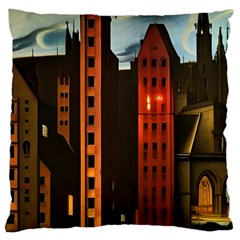 Sci-fi Futuristic Science Fiction City Neon Scene Artistic Technology Machine Fantasy Gothic Town Bu Standard Premium Plush Fleece Cushion Case (two Sides)