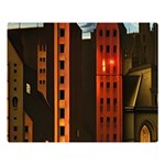 Sci-fi Futuristic Science Fiction City Neon Scene Artistic Technology Machine Fantasy Gothic Town Bu Two Sides Premium Plush Fleece Blanket (Large) 80 x60  Blanket Front