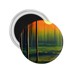 Outdoors Night Moon Full Moon Trees Setting Scene Forest Woods Light Moonlight Nature Wilderness Lan 2 25  Magnets by Posterlux