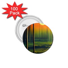 Outdoors Night Moon Full Moon Trees Setting Scene Forest Woods Light Moonlight Nature Wilderness Lan 1 75  Buttons (100 Pack) 