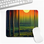 Outdoors Night Moon Full Moon Trees Setting Scene Forest Woods Light Moonlight Nature Wilderness Lan Large Mousepad Front