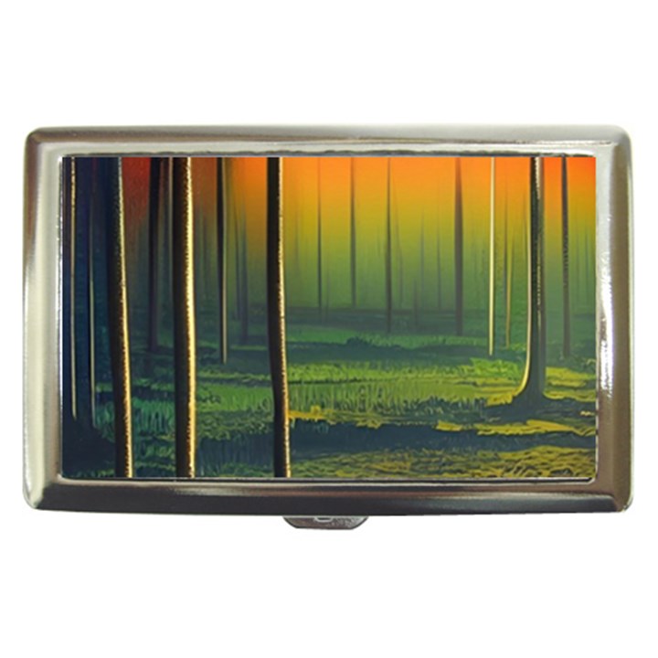 Outdoors Night Moon Full Moon Trees Setting Scene Forest Woods Light Moonlight Nature Wilderness Lan Cigarette Money Case