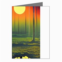 Outdoors Night Moon Full Moon Trees Setting Scene Forest Woods Light Moonlight Nature Wilderness Lan Greeting Cards (pkg Of 8)