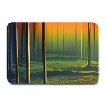 Outdoors Night Moon Full Moon Trees Setting Scene Forest Woods Light Moonlight Nature Wilderness Lan Plate Mats 18 x12  Plate Mat